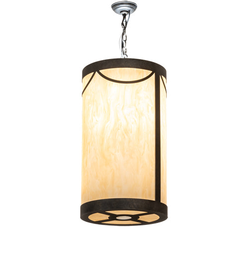 Meyda Lighting Cartier 16" 5-Light Golden Bronze Pendant Light With Beige Sahara Taupe Idalight Shade