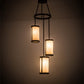 Meyda Lighting Cartier 18" 3-Light Mahogany Bronze Cascading Chandelier With Sahara Taupe Idalight Shade Glass