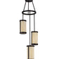 Meyda Lighting Cartier 18" 3-Light Mahogany Bronze Cascading Chandelier With Sahara Taupe Idalight Shade Glass