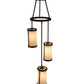 Meyda Lighting Cartier 18" 3-Light Mahogany Bronze Cascading Chandelier With Sahara Taupe Idalight Shade Glass