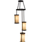 Meyda Lighting Cartier 18" 3-Light Mahogany Bronze Cascading Chandelier With Sahara Taupe Idalight Shade Glass