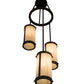 Meyda Lighting Cartier 18" 3-Light Mahogany Bronze Cascading Chandelier With Sahara Taupe Idalight Shade Glass