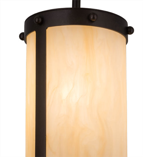 Meyda Lighting Cartier 18" 3-Light Mahogany Bronze Cascading Chandelier With Sahara Taupe Idalight Shade Glass