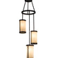 Meyda Lighting Cartier 18" 3-Light Mahogany Bronze Cascading Chandelier With Sahara Taupe Idalight Shade Glass
