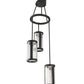 Meyda Lighting Cartier 18" 3-Light Solar Black Cascading Chandelier With Clear Seeded Shade Glass