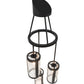 Meyda Lighting Cartier 18" 3-Light Solar Black Cascading Chandelier With Clear Seeded Shade Glass