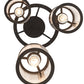 Meyda Lighting Cartier 18" 3-Light Solar Black Cascading Chandelier With Clear Seeded Shade Glass