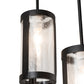 Meyda Lighting Cartier 18" 3-Light Solar Black Cascading Chandelier With Clear Seeded Shade Glass