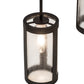 Meyda Lighting Cartier 18" 3-Light Solar Black Cascading Chandelier With Clear Seeded Shade Glass