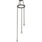 Meyda Lighting Cartier 20" 3-Light Timeless Bronze Cascading Chandelier With Silver Mica Shade Glass
