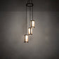 Meyda Lighting Cartier 20" 3-Light Timeless Bronze Cascading Chandelier With Silver Mica Shade Glass