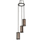 Meyda Lighting Cartier 20" 3-Light Timeless Bronze Cascading Chandelier With Silver Mica Shade Glass