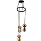 Meyda Lighting Cartier 20" 3-Light Timeless Bronze Cascading Chandelier With Silver Mica Shade Glass