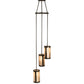Meyda Lighting Cartier 20" 3-Light Timeless Bronze Cascading Chandelier With Silver Mica Shade Glass