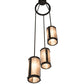 Meyda Lighting Cartier 20" 3-Light Timeless Bronze Cascading Chandelier With Silver Mica Shade Glass