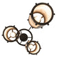 Meyda Lighting Cartier 20" 3-Light Timeless Bronze Cascading Chandelier With Silver Mica Shade Glass