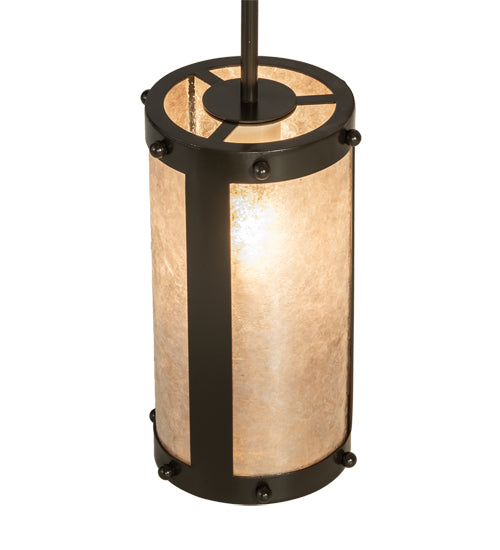 Meyda Lighting Cartier 20" 3-Light Timeless Bronze Cascading Chandelier With Silver Mica Shade Glass