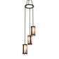 Meyda Lighting Cartier 20" 3-Light Timeless Bronze Cascading Chandelier With Silver Mica Shade Glass