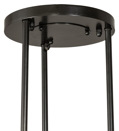 Meyda Lighting Cartier 233898 24" 6-Light Timeless Bronze Cascading Chandelier With Silver Mica Shade Glass