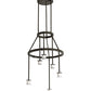 Meyda Lighting Cartier 233898 24" 6-Light Timeless Bronze Cascading Chandelier With Silver Mica Shade Glass