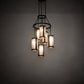 Meyda Lighting Cartier 233898 24" 6-Light Timeless Bronze Cascading Chandelier With Silver Mica Shade Glass