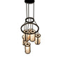 Meyda Lighting Cartier 233898 24" 6-Light Timeless Bronze Cascading Chandelier With Silver Mica Shade Glass