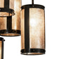 Meyda Lighting Cartier 233898 24" 6-Light Timeless Bronze Cascading Chandelier With Silver Mica Shade Glass