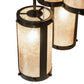 Meyda Lighting Cartier 233898 24" 6-Light Timeless Bronze Cascading Chandelier With Silver Mica Shade Glass