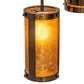Meyda Lighting Cartier 24" 6-Light Dark Burnished Transparent Copper Cascading Chandelier With Amber Mica Shade Glass