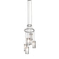 Meyda Lighting Cartier 24" 6-Light Nickel Cascading Chandelier With Clear Rainfall Idalight Shade