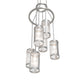 Meyda Lighting Cartier 24" 6-Light Nickel Cascading Chandelier With Clear Rainfall Idalight Shade