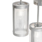 Meyda Lighting Cartier 24" 6-Light Nickel Cascading Chandelier With Clear Rainfall Idalight Shade