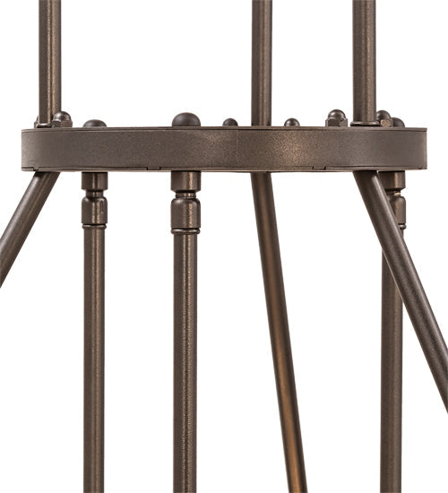 Meyda Lighting Cartier 24" 6-Light Oil Rubbed Bronze Cascading Chandelier With Creme Carrara Idalight Shade