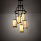 Meyda Lighting Cartier 24" 6-Light Oil Rubbed Bronze Cascading Chandelier With Creme Carrara Idalight Shade