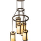 Meyda Lighting Cartier 24" 6-Light Oil Rubbed Bronze Cascading Chandelier With Creme Carrara Idalight Shade