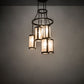Meyda Lighting Cartier 24" 6-Light Oil Rubbed Bronze Cascading Chandelier With Silver Mica Shade Glass
