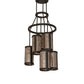 Meyda Lighting Cartier 24" 6-Light Oil Rubbed Bronze Cascading Chandelier With Silver Mica Shade Glass