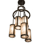 Meyda Lighting Cartier 24" 6-Light Oil Rubbed Bronze Cascading Chandelier With Silver Mica Shade Glass