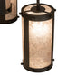 Meyda Lighting Cartier 24" 6-Light Oil Rubbed Bronze Cascading Chandelier With Silver Mica Shade Glass
