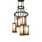 Meyda Lighting Cartier 24" 6-Light Oil Rubbed Bronze Cascading Chandelier With Silver Mica Shade Glass
