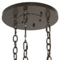 Meyda Lighting Cartier 24" 6-Light Timeless Bronze Cascading Chandelier With Amber Tawnyrock Idalight Shade