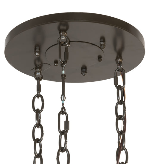 Meyda Lighting Cartier 24" 6-Light Timeless Bronze Cascading Chandelier With Amber Tawnyrock Idalight Shade