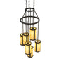 Meyda Lighting Cartier 24" 6-Light Timeless Bronze Cascading Chandelier With Amber Tawnyrock Idalight Shade