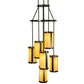 Meyda Lighting Cartier 24" 6-Light Timeless Bronze Cascading Chandelier With Amber Tawnyrock Idalight Shade