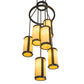 Meyda Lighting Cartier 24" 6-Light Timeless Bronze Cascading Chandelier With Amber Tawnyrock Idalight Shade