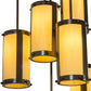 Meyda Lighting Cartier 24" 6-Light Timeless Bronze Cascading Chandelier With Amber Tawnyrock Idalight Shade