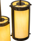 Meyda Lighting Cartier 24" 6-Light Timeless Bronze Cascading Chandelier With Amber Tawnyrock Idalight Shade