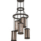 Meyda Lighting Cartier 24" 6-Light Timeless Bronze Cascading Chandelier With Silver Mica Shade Glass