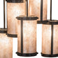 Meyda Lighting Cartier 24" 6-Light Timeless Bronze Cascading Chandelier With Silver Mica Shade Glass