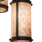 Meyda Lighting Cartier 24" 6-Light Timeless Bronze Cascading Chandelier With Silver Mica Shade Glass